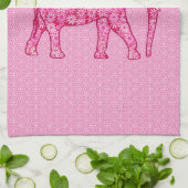 Langwerpige olifant - fuchsia roze theedoek (Gevouwen)