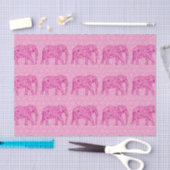 Langwerpige olifant - fuchsia roze tissuepapier (Craft)
