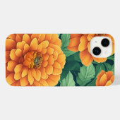 Langwerpige oranje en groene bloemflorale paden iPhone hoesje (Achterkant horizontaal)
