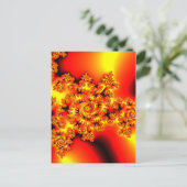 Langwerpige rode fractal briefkaart (Staand voorkant)