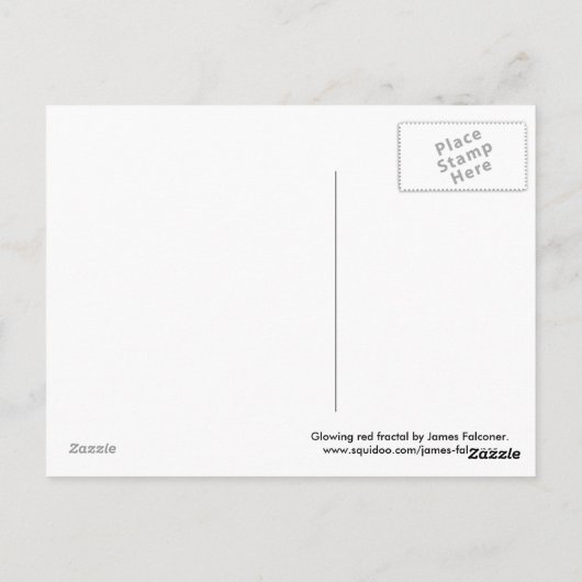 Langwerpige rode fractal briefkaart (Achterkant)