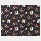 Langwerpige schedel en donkere vogel fleece deken (Voorkant (Horizontaal))