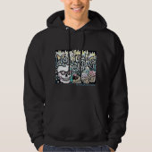 Langwerpige schedel met cupcakes, graffiti-stijl hoodie (Voorkant)