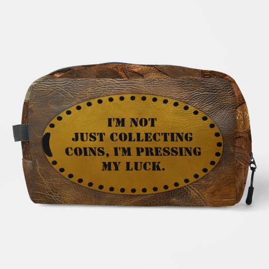  langwerpige souvenirmunt/geperste penny toilettasje (Voorkant)