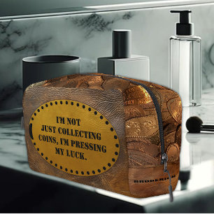  langwerpige souvenirmunt/geperste penny toilettasje