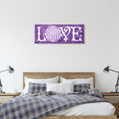 Langwerpige tattoo - witte vetlaag canvas afdruk (Insitu (Slaapkamer))