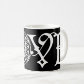 Langwerpige tattoo - witte vetlaag koffiemok (Voorkant rechts)