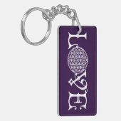 Langwerpige tattoo - witte vetlaag sleutelhanger (Voorkant Links)