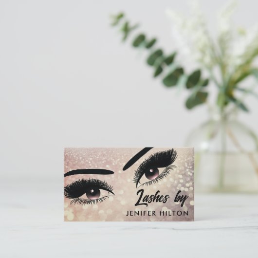Langwerpige wimpers make-up ogen visitekaartje (Staand voorkant)