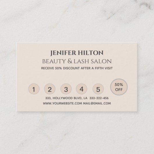 Langwerpige wimpers make-up ogen visitekaartje (Achterkant)