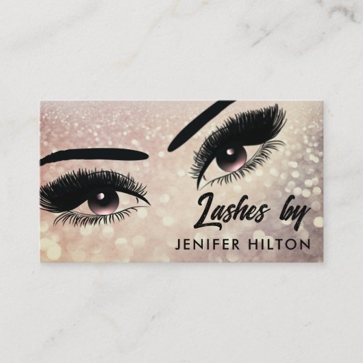 Langwerpige wimpers make-up ogen visitekaartje (Voorkant)