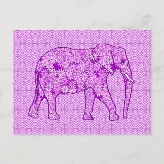 Langwerpolifant - amethyst paars briefkaart (Voorkant)