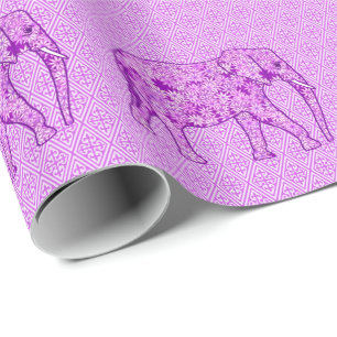 Langwerpolifant - amethyst paars cadeaupapier