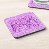 Langwerpolifant - amethyst paars drankjes onderzetter (Linkerzijde)