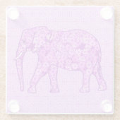 Langwerpolifant - amethyst paars glazen onderzetter (Achterkant)