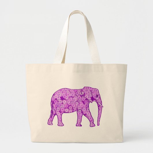 Langwerpolifant - amethyst paars grote tote bag (Voorkant)