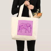 Langwerpolifant - amethyst paars grote tote bag (Voorkant (product))