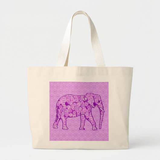 Langwerpolifant - amethyst paars grote tote bag (Voorkant)