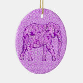 Langwerpolifant - amethyst paars keramisch ornament (Rechts)