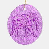 Langwerpolifant - amethyst paars keramisch ornament (Links)