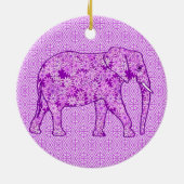 Langwerpolifant - amethyst paars keramisch ornament (Achterkant)