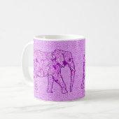 Langwerpolifant - amethyst paars koffiemok (Voorkant links)