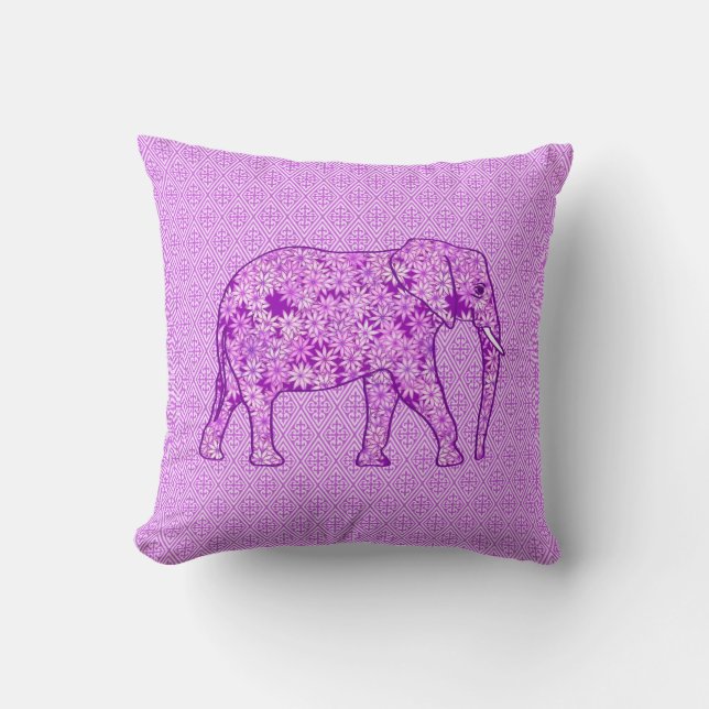 Langwerpolifant - amethyst paars kussen (Voorkant)