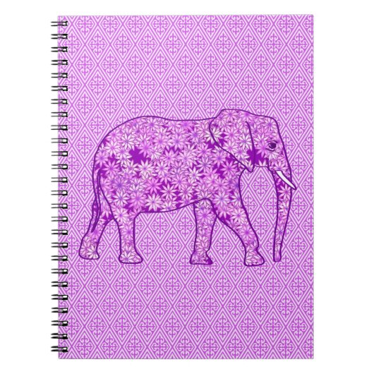 Langwerpolifant - amethyst paars notitieboek (Voorkant)