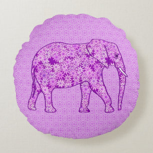 Langwerpolifant - amethyst paars rond kussen