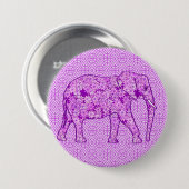 Langwerpolifant - amethyst paars ronde button 7,6 cm (Voorkant /achterkant)