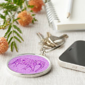 Langwerpolifant - amethyst paars sleutelhanger (Zijkant)