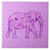 Langwerpolifant - amethyst paars tegeltje (Voorkant)