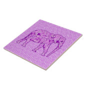 Langwerpolifant - amethyst paars tegeltje (Zijkant)