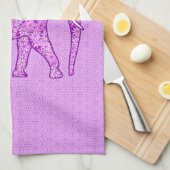 Langwerpolifant - amethyst paars theedoek (Quarter Fold)