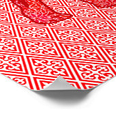 Langwerpolifant - diep rood en koraal poster