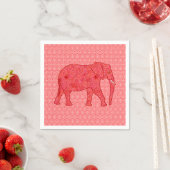 Langwerpolifant - diep rood en koraal servetten (Insitu)
