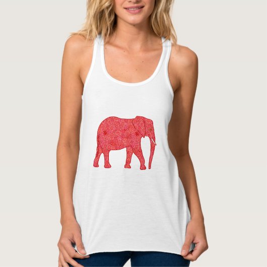 Langwerpolifant - diep rood en koraal tanktop (Voorkant)