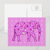 Langwerpolifant - orchidee en magenta briefkaart (Voorkant / Achterkant)