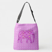 Langwerpolifant - orchidee en magenta crossbody tas (Achterkant)