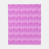 Langwerpolifant - orchidee en magenta fleece deken (Voorkant)