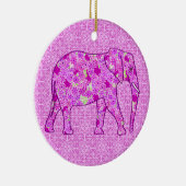 Langwerpolifant - orchidee en magenta keramisch ornament (Rechts)