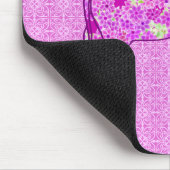 Langwerpolifant - orchidee en magenta muismat (Hoek)