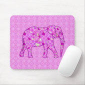 Langwerpolifant - orchidee en magenta muismat (Met muis)