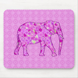 Langwerpolifant - orchidee en magenta muismat