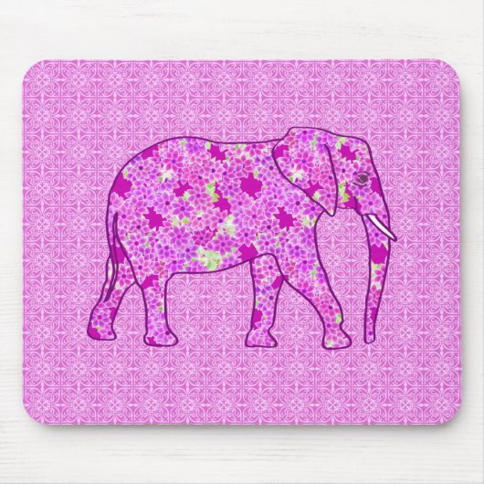 Langwerpolifant - orchidee en magenta muismat (Voorkant)
