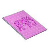 Langwerpolifant - orchidee en magenta notitieboek (Rechterzijde)