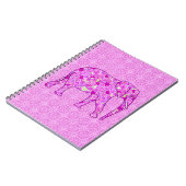 Langwerpolifant - orchidee en magenta notitieboek (Linkerzijde)