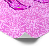 Langwerpolifant - orchidee en magenta poster (Hoek)