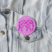 Langwerpolifant - orchidee en magenta ronde button 7,6 cm (In situ)