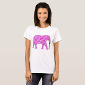 Langwerpolifant - orchidee en magenta t-shirt (Voorkant volledig)